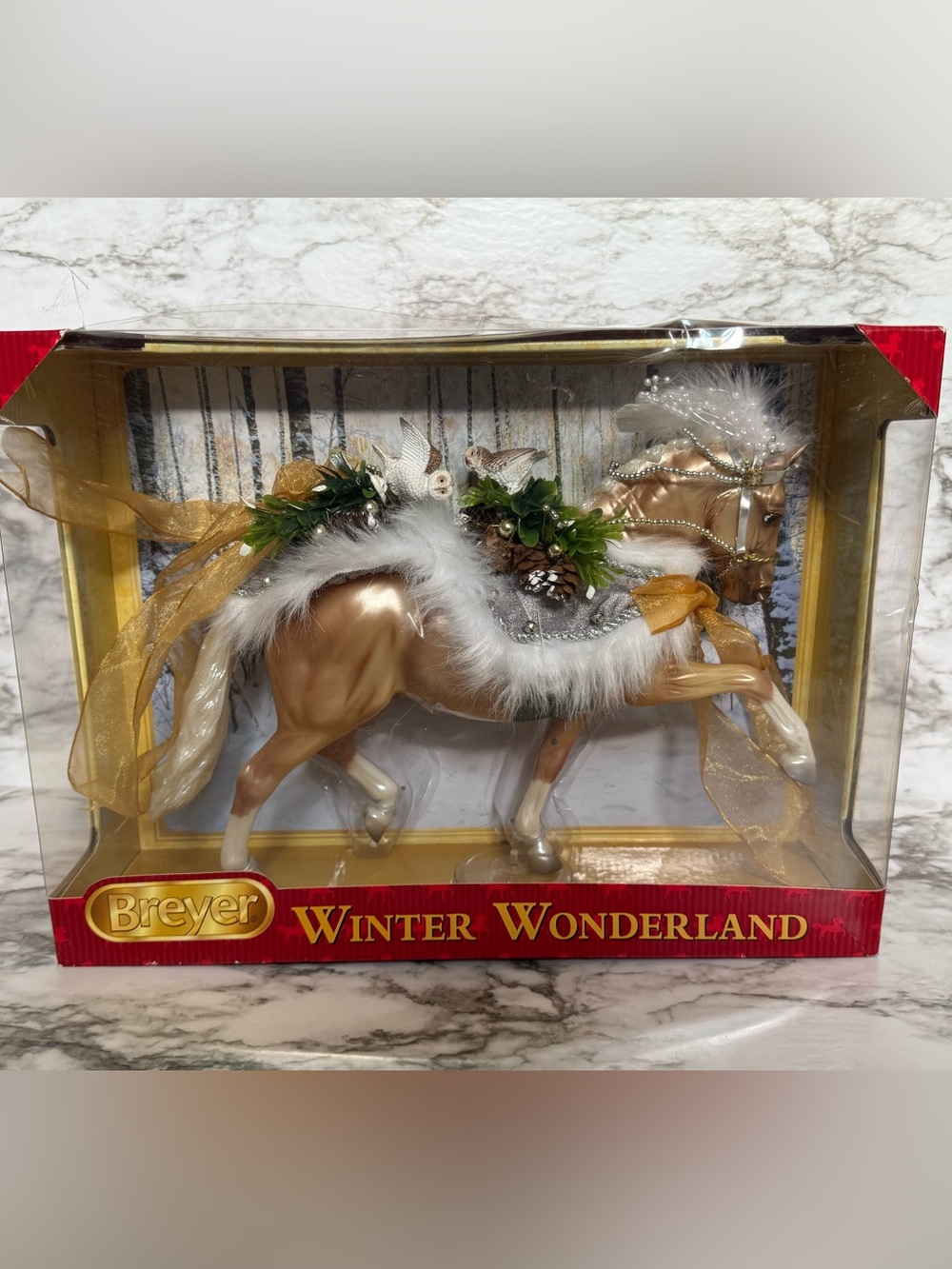 Breyer Gold and White Holiday Carousel Horse Figurine